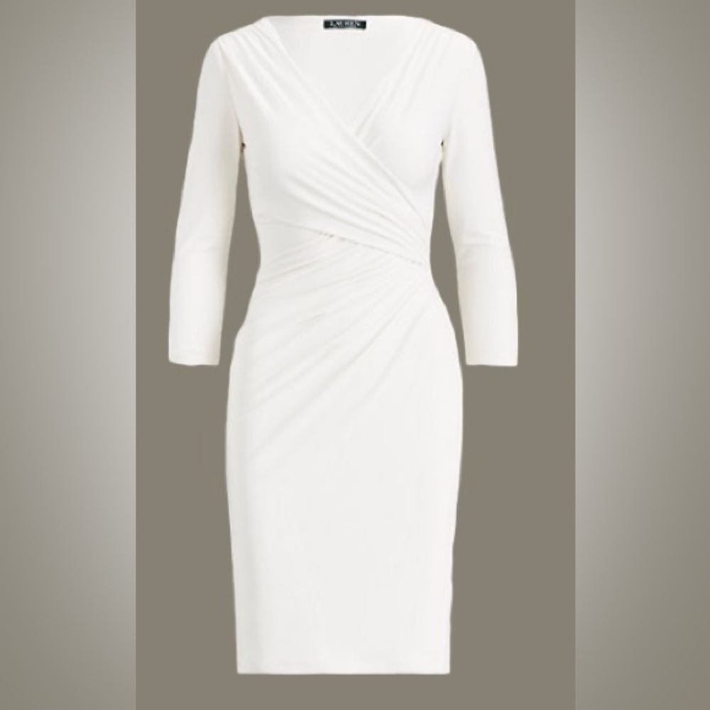 RALPH LAUREN Surplice V Neck Dress